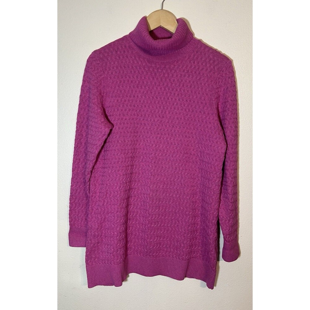 Land's End Women's Tunic Oversized Turtleneck Sweater - Pink - Size Medium NEW